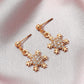 Crystal Snowflake Design Jewelry Fashion Dangle Earrings for Girls Party Birthday Gift