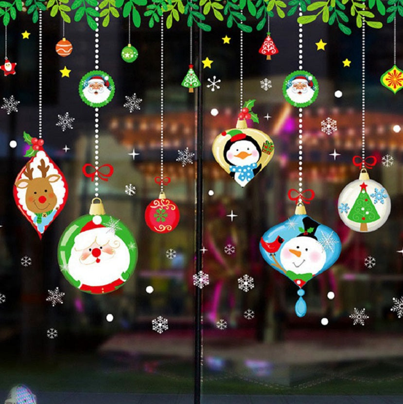 Christmas decorations store window stickers