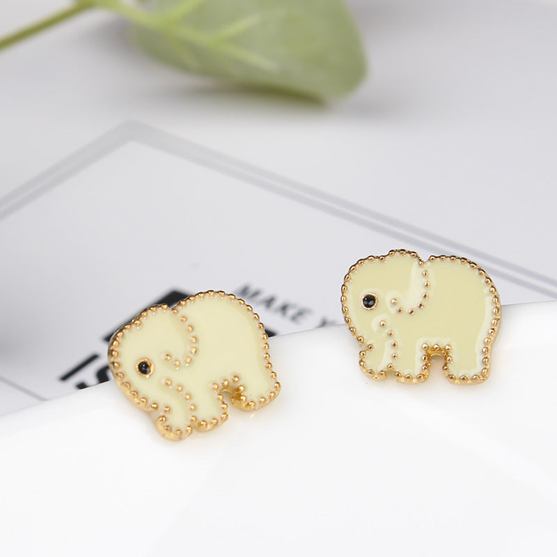 Ivory Elephant Stud Earrings Fashion Women Female Earrings Piercing Jewelry