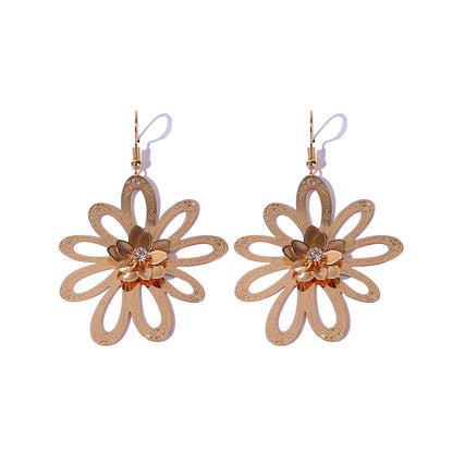 3D Flower Design Gift Earrings Dangle Women Fashion Jewelry Jewellery