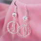 Textured Hanging Circle Dangle Fashion Earrings for Women Stylish Party Jewelry Gift