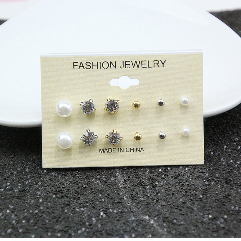 6pairs Mixed Color Stud Earrings for Women Girls Fashion Earrings Piercing
