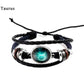 Twelve constellation glass piece couple bracelet
