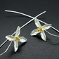 Silver Plated Long Flower Earrings