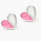 Half White Pink Heart Stud Earrings Accessories Gift Women Girl Fashionable