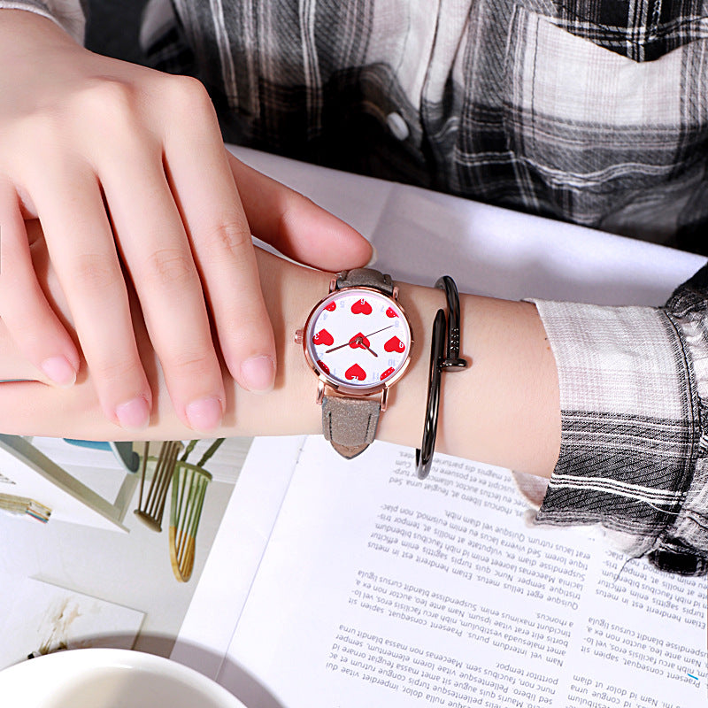 PU leather alloy bracelet watch