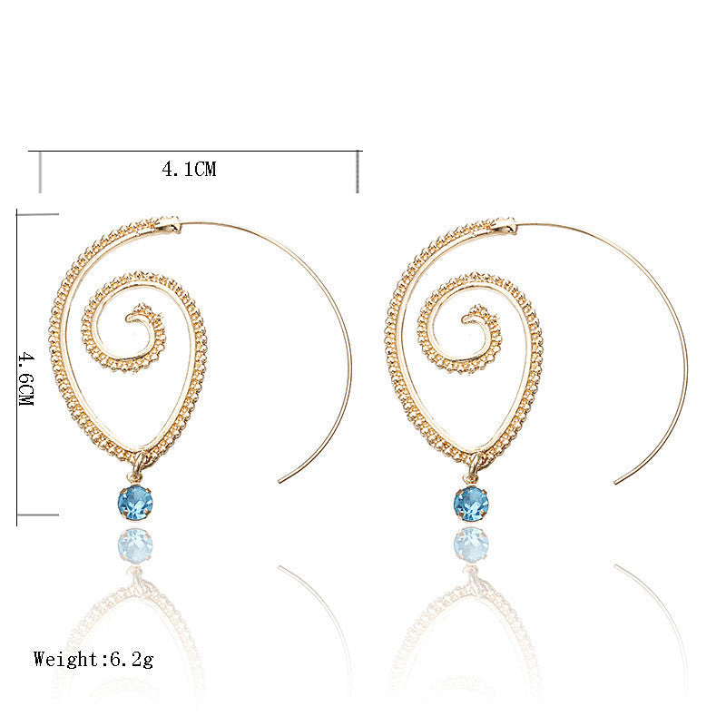 Shell Swirl Drop Ear Fashion Earrings for Women Party Jewelry Gift