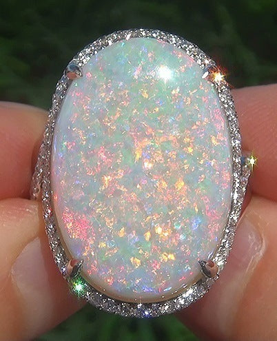 Opal Ring Cross-border Wish Hot Sale Jewelry Fashion Lady Opal Ring Opal Ring Jewelry