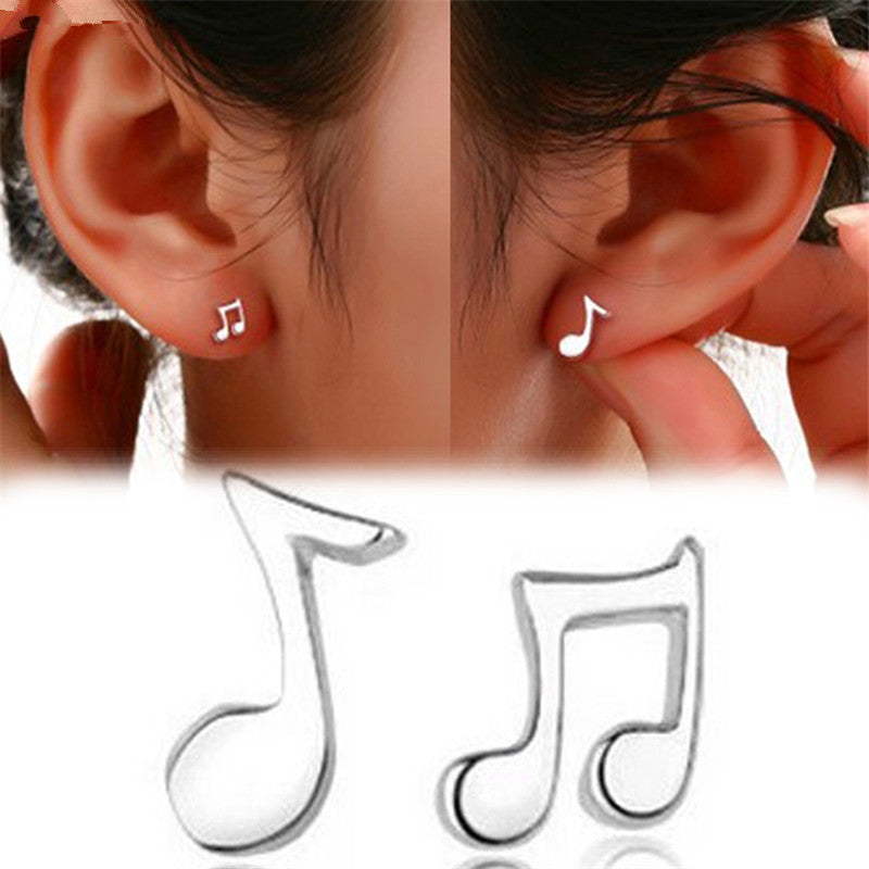 Mismatched Music Notes Stud Earrings for Girls Women Stud Jewelry Gift