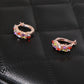 Colorful Stones Hoop Earring Women Jewelry Mom Gift Everyday Wear Earrings
