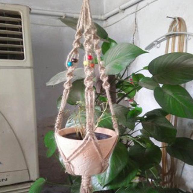 Hanging Pot Holder Rope Basket