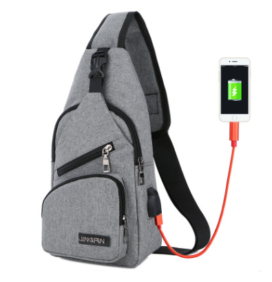 New shoulder bag men's charging bag sports men's usb chest bag outdoor diagonal package