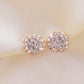 Rhinestone Round Stud Earrings Fashion Women Female Earrings Piercing Jewelry