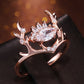 Fashion Glittering Zircon Embellished Lovely Rose Gold Elk Antlers Zircon Wedding Ring