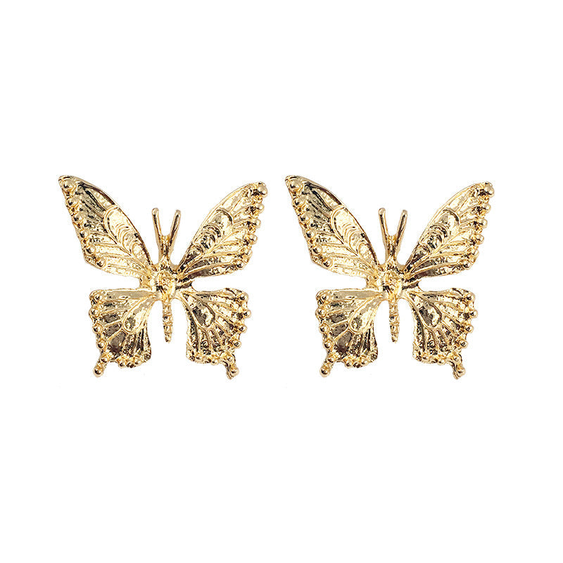 Textured Butterfly Stud Earrings Women Jewelry Mom Gift Everyday Wear Earrings