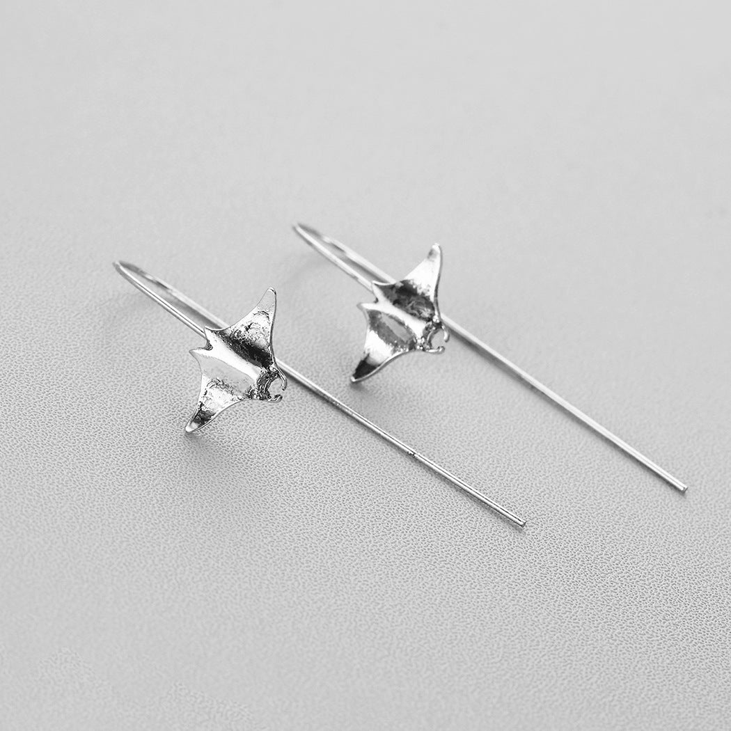 Bat Pattern Hook Stud Earrings Accessories Gift Women Girl Fashionable Jewelry