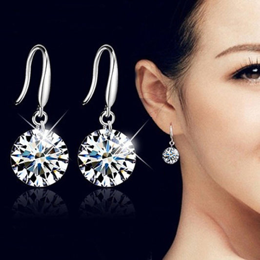 Women's Fashion Round Alloy Zircon Earrings