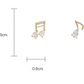 Rhinestone Music Note Stud Earrings Women Jewelry Mom Gift Everyday Wear