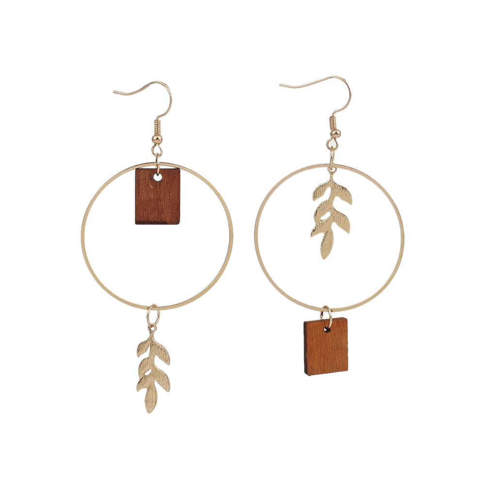 Leaves Geometric Mismatched Gift Earrings Dangle Women Fashion Jewelry Jewellery