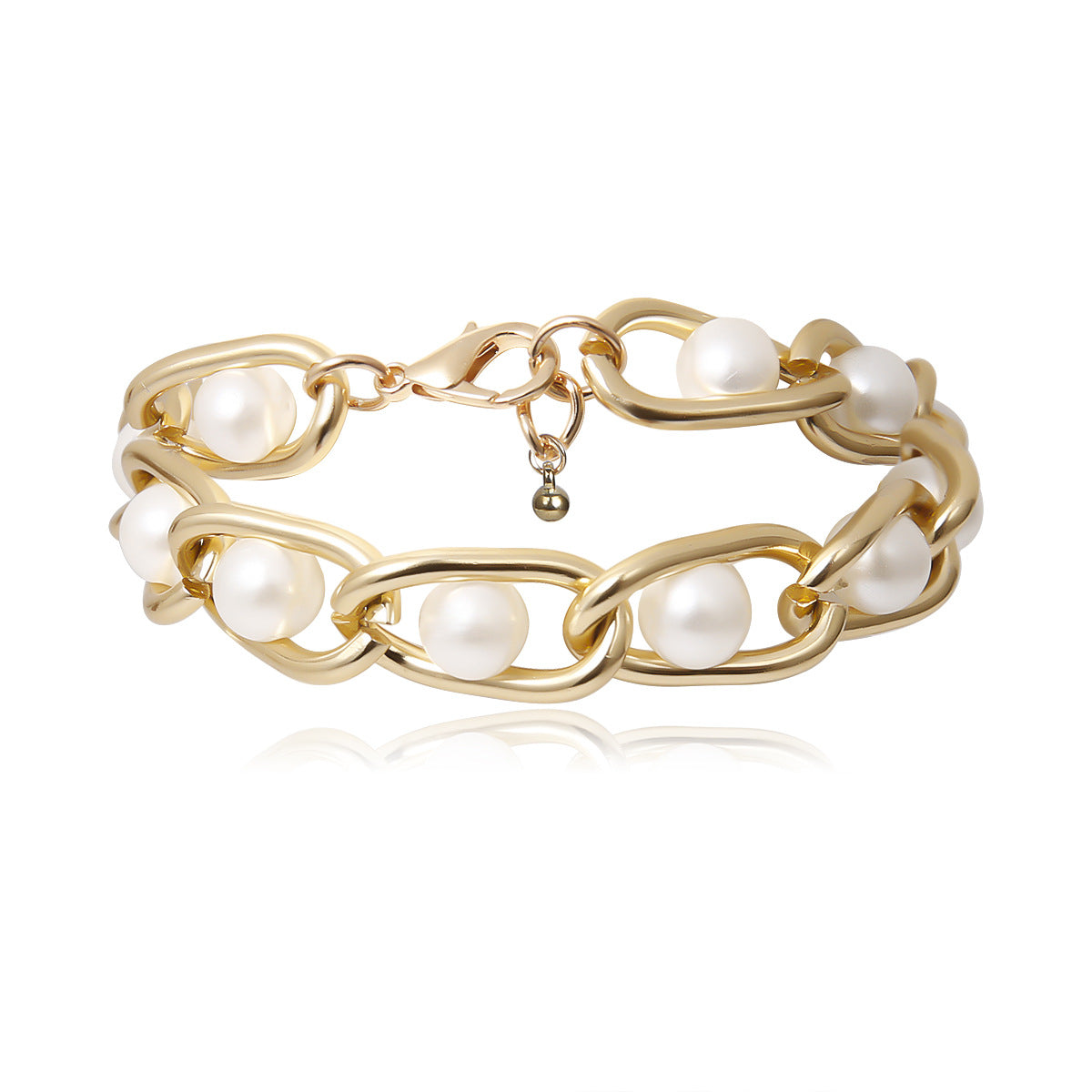 Creative Chain Inlaid Pearl Temperament Bracelet