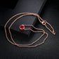 Necklace for Women Simple Style Cubic Zirconia Pendant Necklace Rose Gold Color Fashion Jewelry Birthday Gift