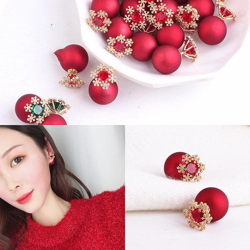 Red Ball Stud Earrings Women Jewelry Mom Gift Everyday Wear Earrings