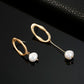 Asymmetric Faux Peal Ear Drop Earrings Dangle Women Fashion Jewelry Gift for Her