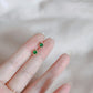 Minimalistic Green Mini Stud Earrings Cut Asymmetric Mini Earrings Ear Piercing