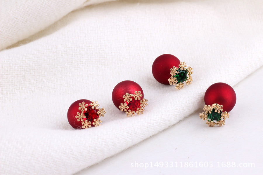 Red Ball Stud Earrings Women Jewelry Mom Gift Everyday Wear Earrings