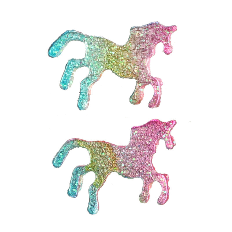 Glitter Unicorn Stud Earrings Fashion Jewelry for Girls Women Gift Accessories