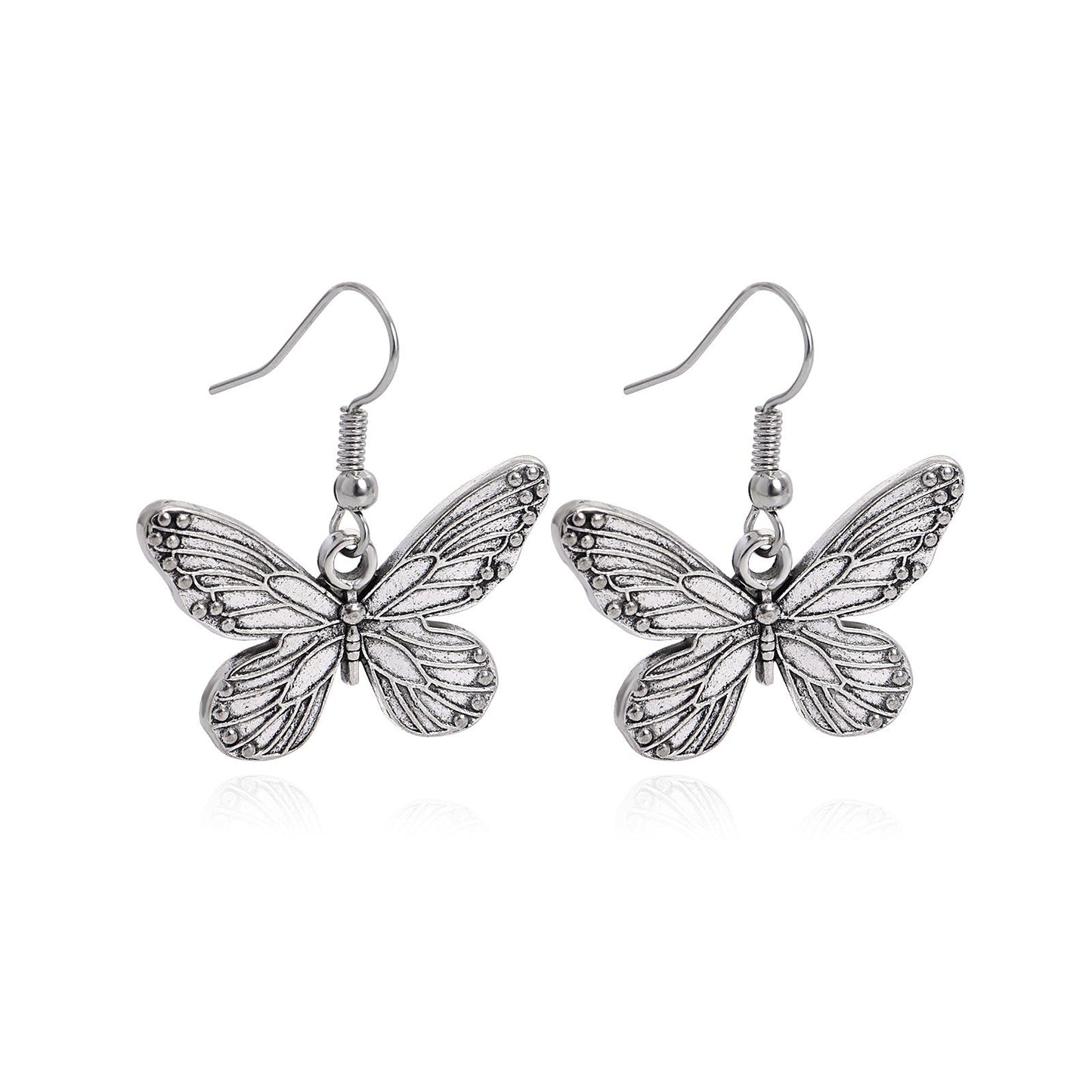 Textured Butterfly Dangle Earrings Special Gift for Women Girl Fashion Jewelry