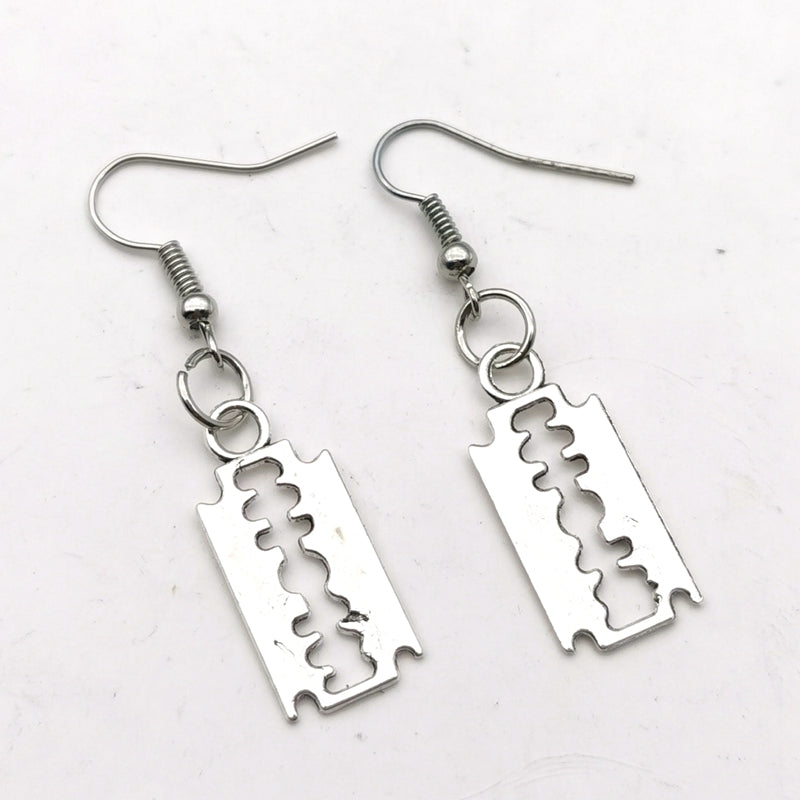 Razor Design Pendant Drop Dangle Earrings Women Jewelry Gift for Her Accessories