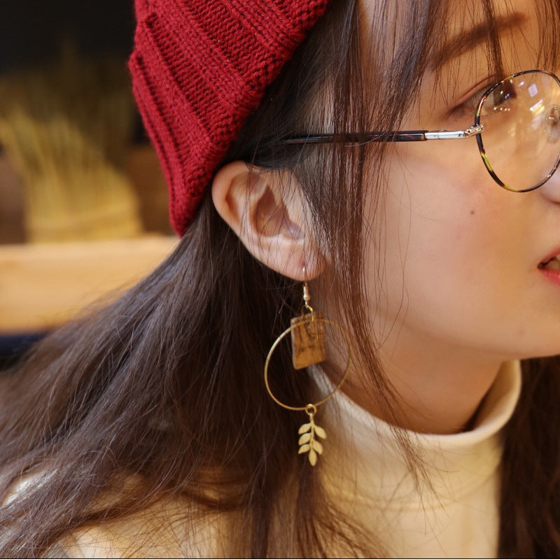 Leaves Geometric Mismatched Gift Earrings Dangle Women Fashion Jewelry Jewellery