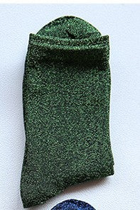 Lady Socks Shiny Edge Gold Silver Silk Lace