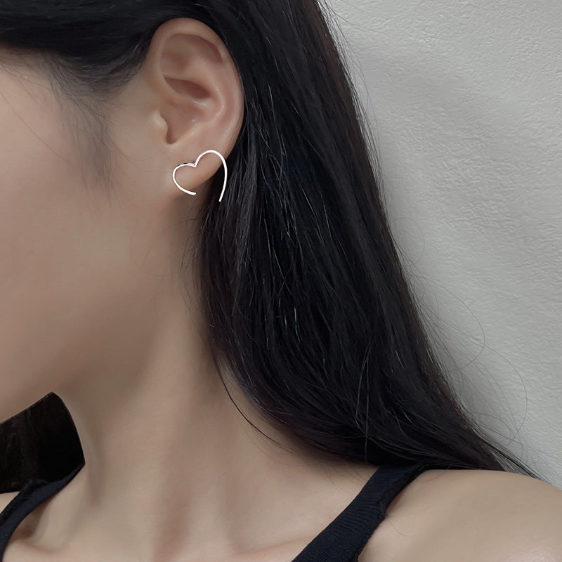 Heart-shaped Open Heart Stud Earrings Dangle Women Fashion Jewelry Jewellery