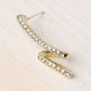 Rhinestone Ribbon Stud Earrings Dangle Women Fashion Jewelry Jewellery