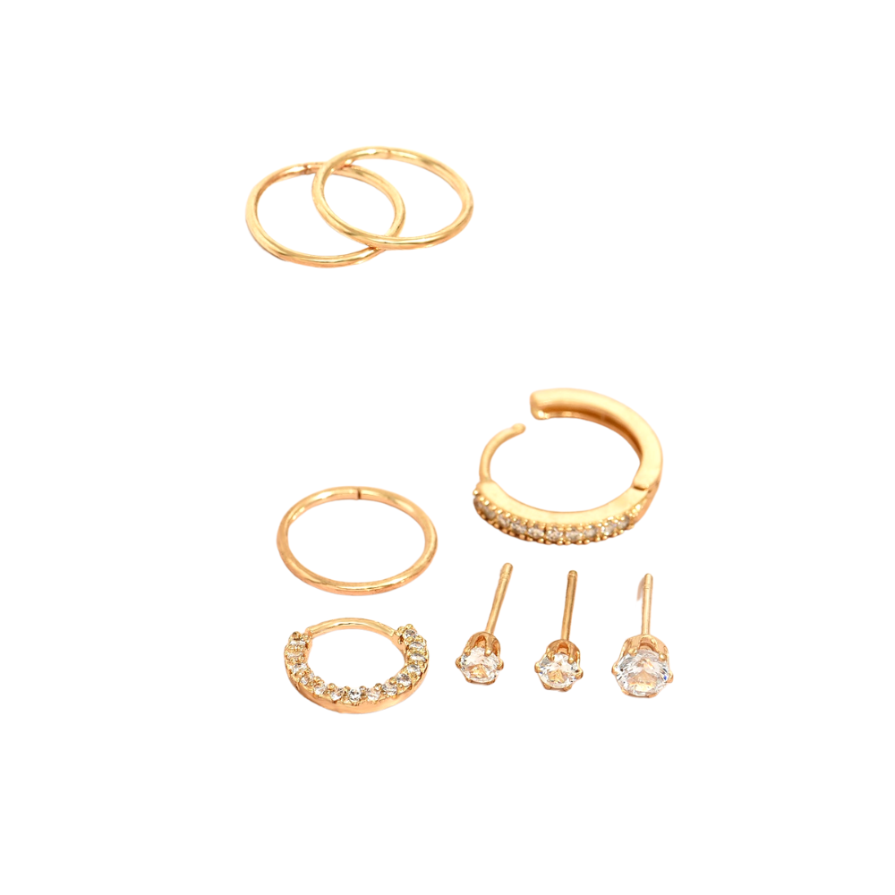 8pcs Set Ear Cuff and Studs Earrings Women Jewelry Gift for Her Accessories