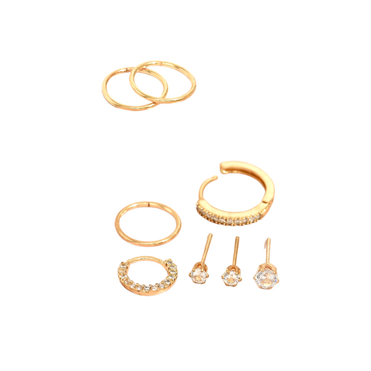 8pcs Set Ear Cuff and Studs Earrings Women Jewelry Gift for Her Accessories