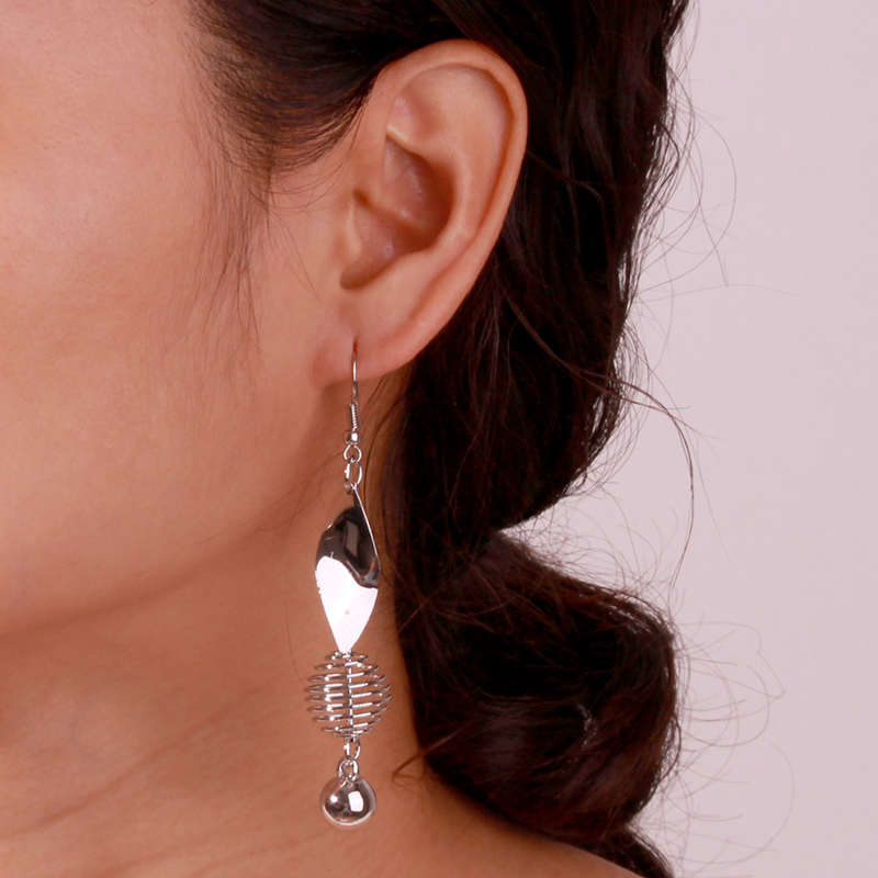 Ball Leaf Design Ear Drop Earrings Dangle Women Fashion Jewelry Gift for Her