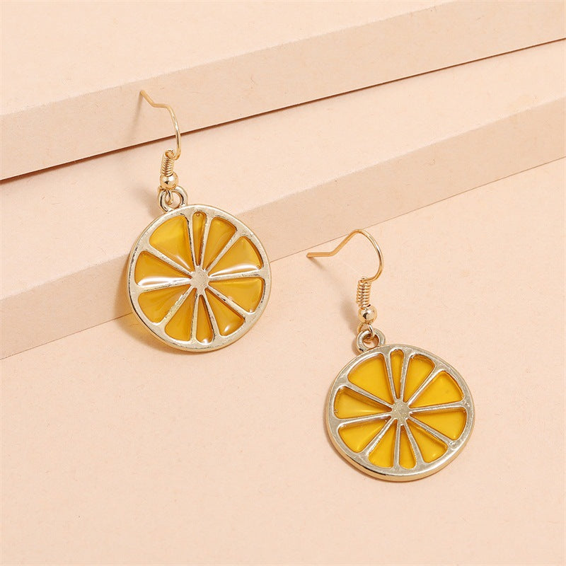 Lemon Slices Jewelry Fashion Dangle Earrings for Girls Party Birthday Gift