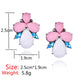 Pink Blue White Crystal Studs Earrings Special Gift for Women Girl Fashion