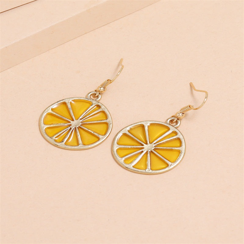 Lemon Slices Jewelry Fashion Dangle Earrings for Girls Party Birthday Gift