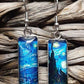 Blue Painting Design Drop Earrings Cute Dangle Earrings Women Jewelry Gift for Her