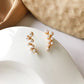 Floral Pearl Style Stud Earrings Fashion Jewelry for Girls Women Gift