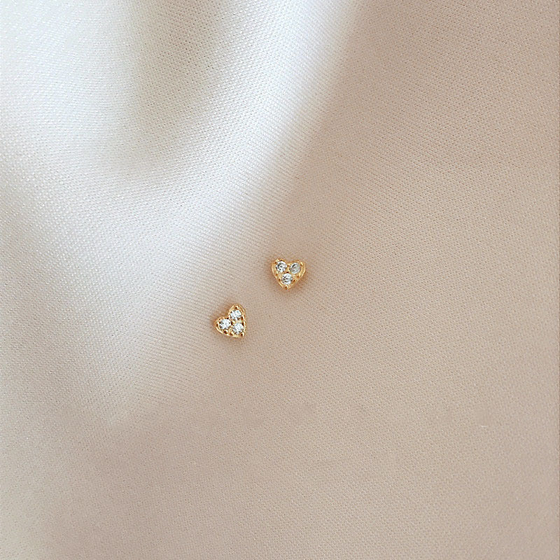 Mini Heart Studs Earrings for Girls Women Stud Jewelry Gift Accessories