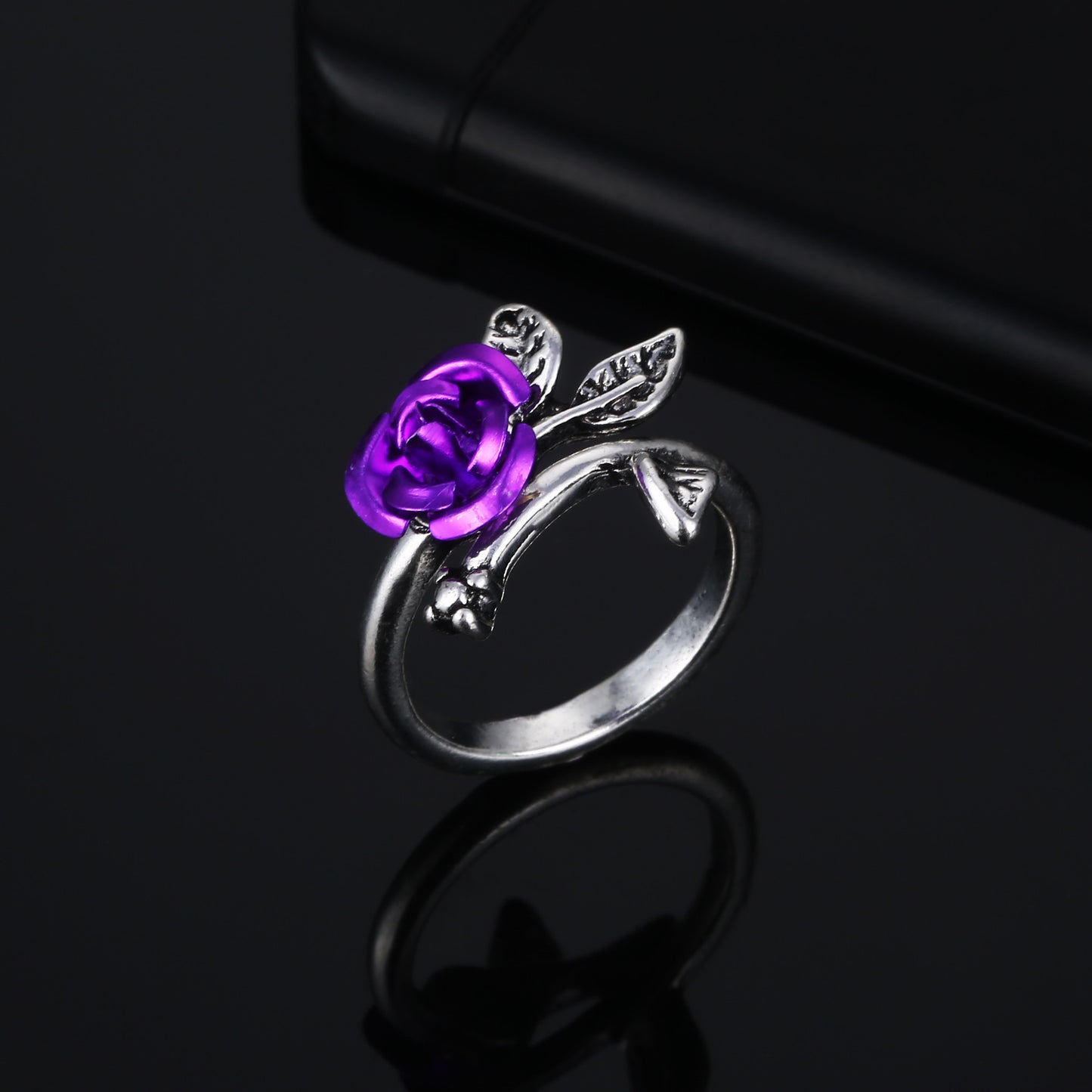 Alloy Personality Plant Ladies Rose Ring