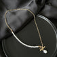 Elegant Natural Freshwater Pearl Necklace For Women Gold Chunky Link Chain Asymmety Toggle Clasp Circle Chokers Necklace