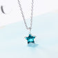 Blue Five-pointed Star Ear Buckle Clavicle Chain
