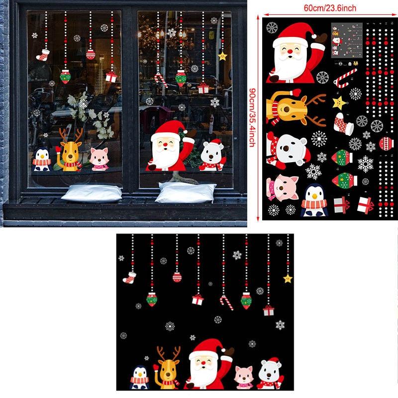 Christmas decorations store window stickers