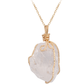 Natural stone pendant irregular crystal rough necklace
